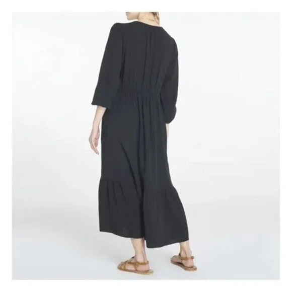 Xirena Ella Cotton Muslin Dress Black - Picture 2 of 8
